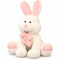 40-Inch Large Soft Bunny Plush – Pink Bow Rabbit Stuffed Animal.