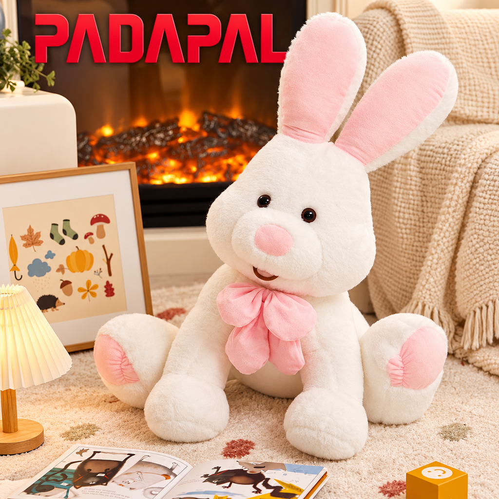 40-Inch Large Soft Bunny Plush – Pink Bow Rabbit Stuffed Animal.