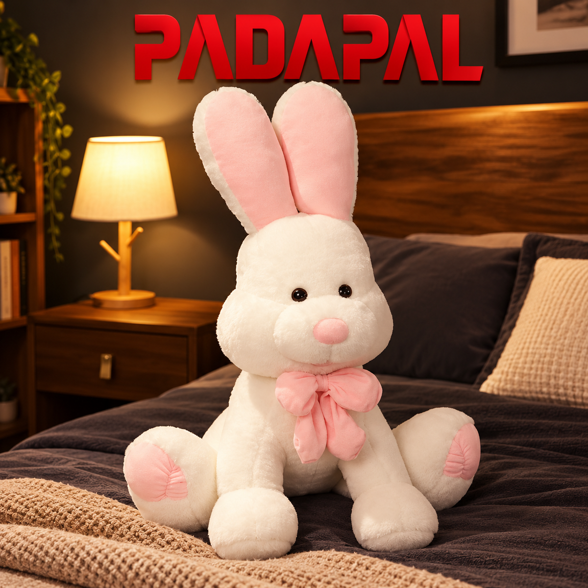 40-Inch Large Soft Bunny Plush – Pink Bow Rabbit Stuffed Animal.