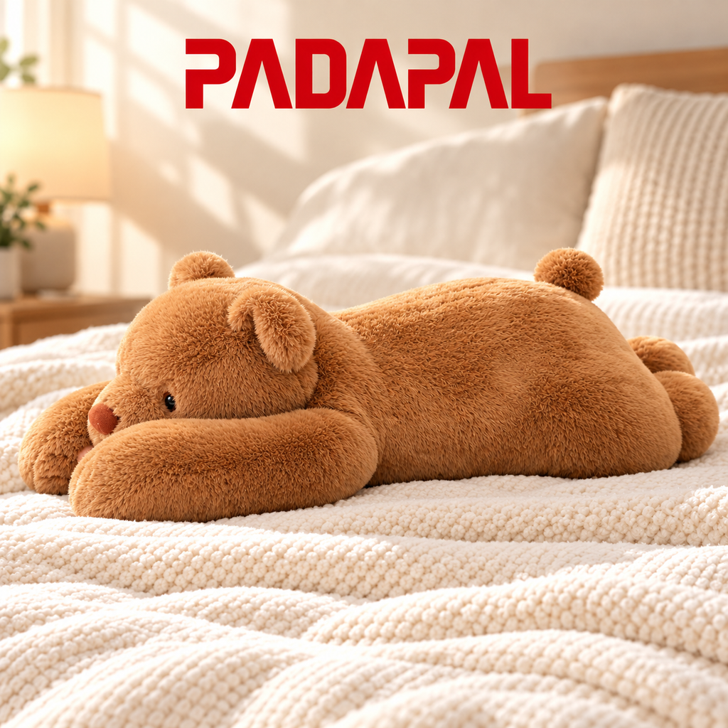 40-Inch Large Bronze Teddy Bear Plush – Ultra Soft & Cuddly Body Pillow.