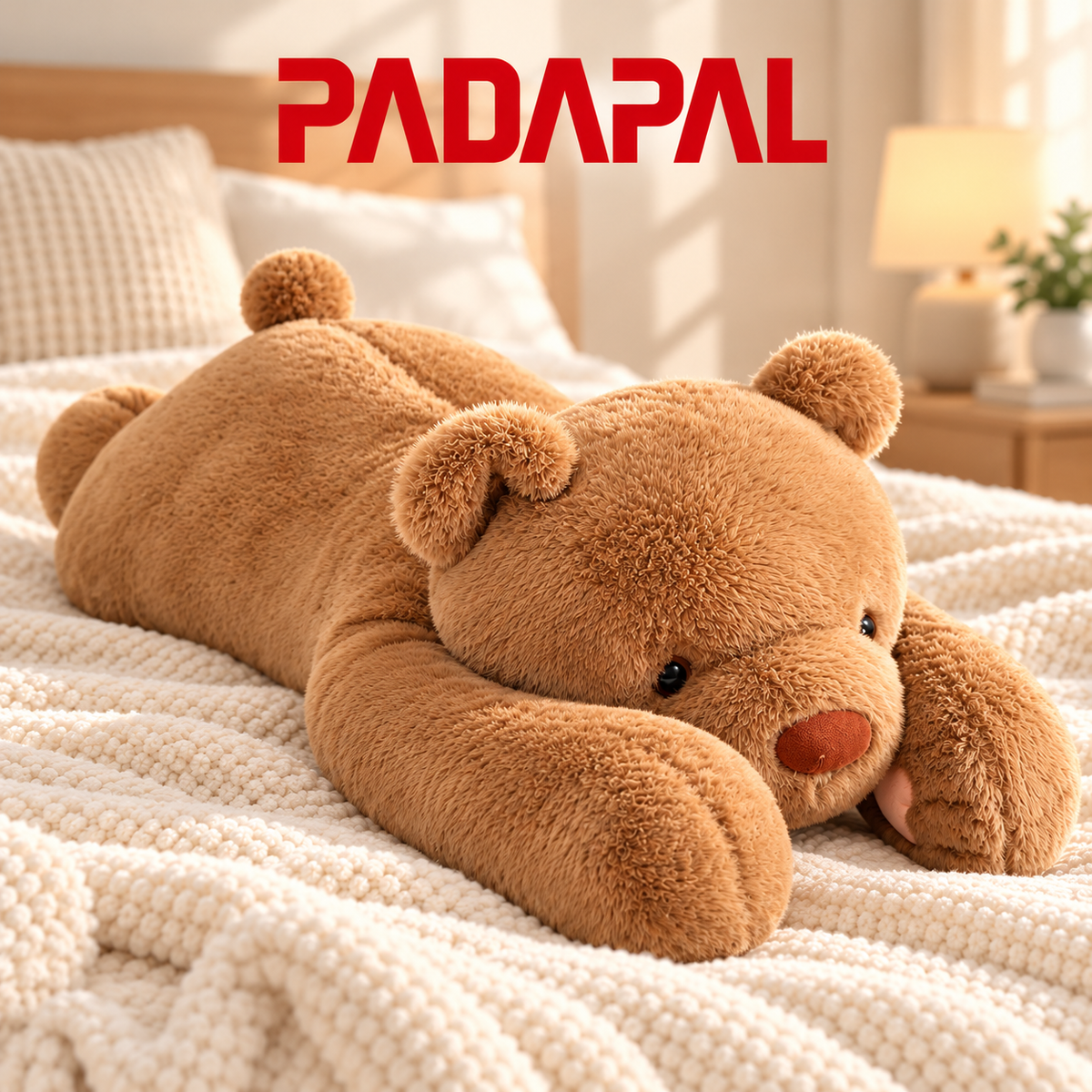 40-Inch Large Bronze Teddy Bear Plush – Ultra Soft & Cuddly Body Pillow.