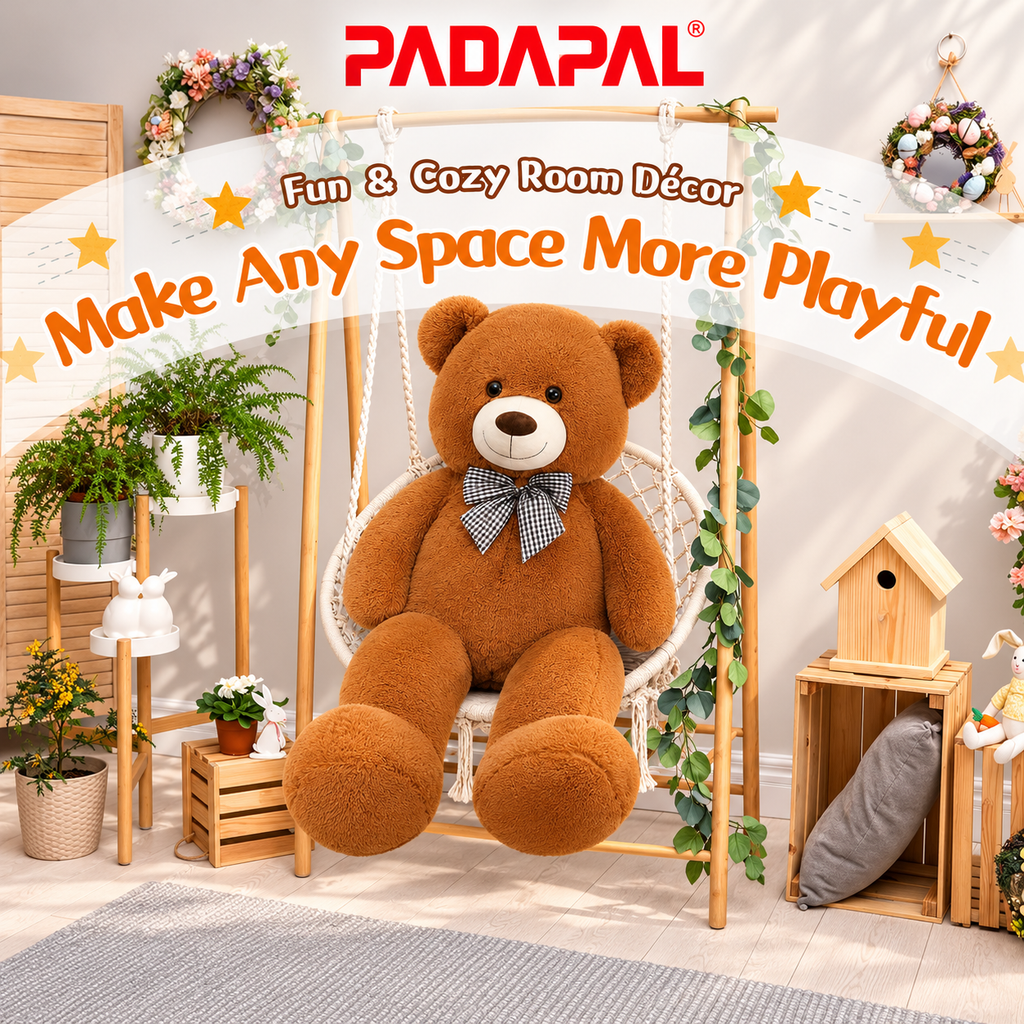 Giant 71-Inch Teddy Bear Plush | Ultra Soft 6-Foot Brown Stuffed Teddy Bear with Bow Tie.